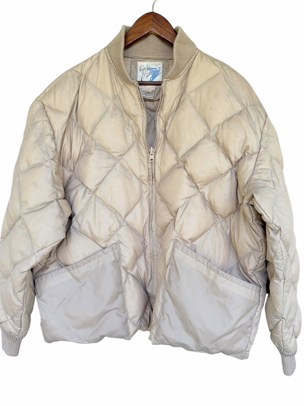 Trophy Club Diamond Quilted Goose Down Puffer Jacket Vintage 80’s XL